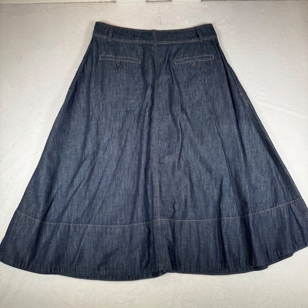 Lauren Ralph Lauren Denim Button Front Midi A-Line Skirt Womens 12 | Western - Picture 3 of 8